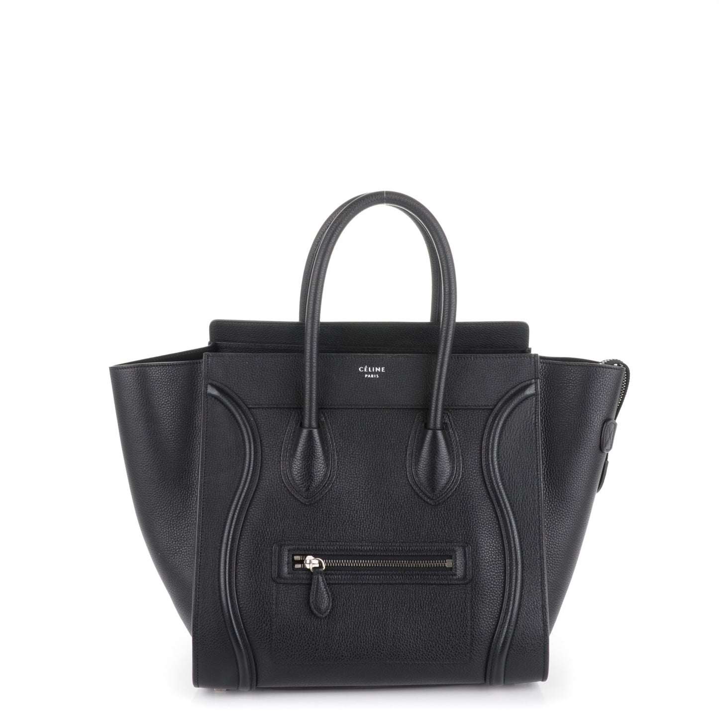 Drummed Calfskin Mini Luggage Black