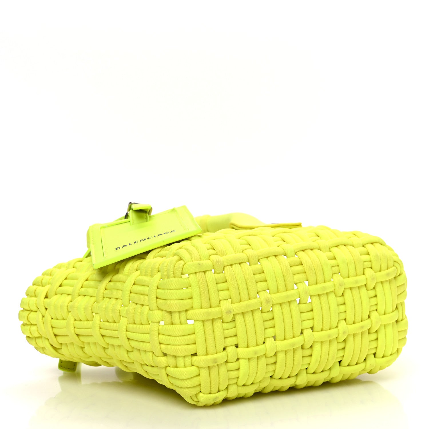 Balenciaga Faux Calfskin XXS Bistro Basket Fluo Yellow 4 of 12