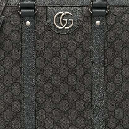 Gucci GG Supreme Monogram Textured Dollar Calfskin Large Ophidia Tote Bag Grey Black Graphite Grey 8 of 10