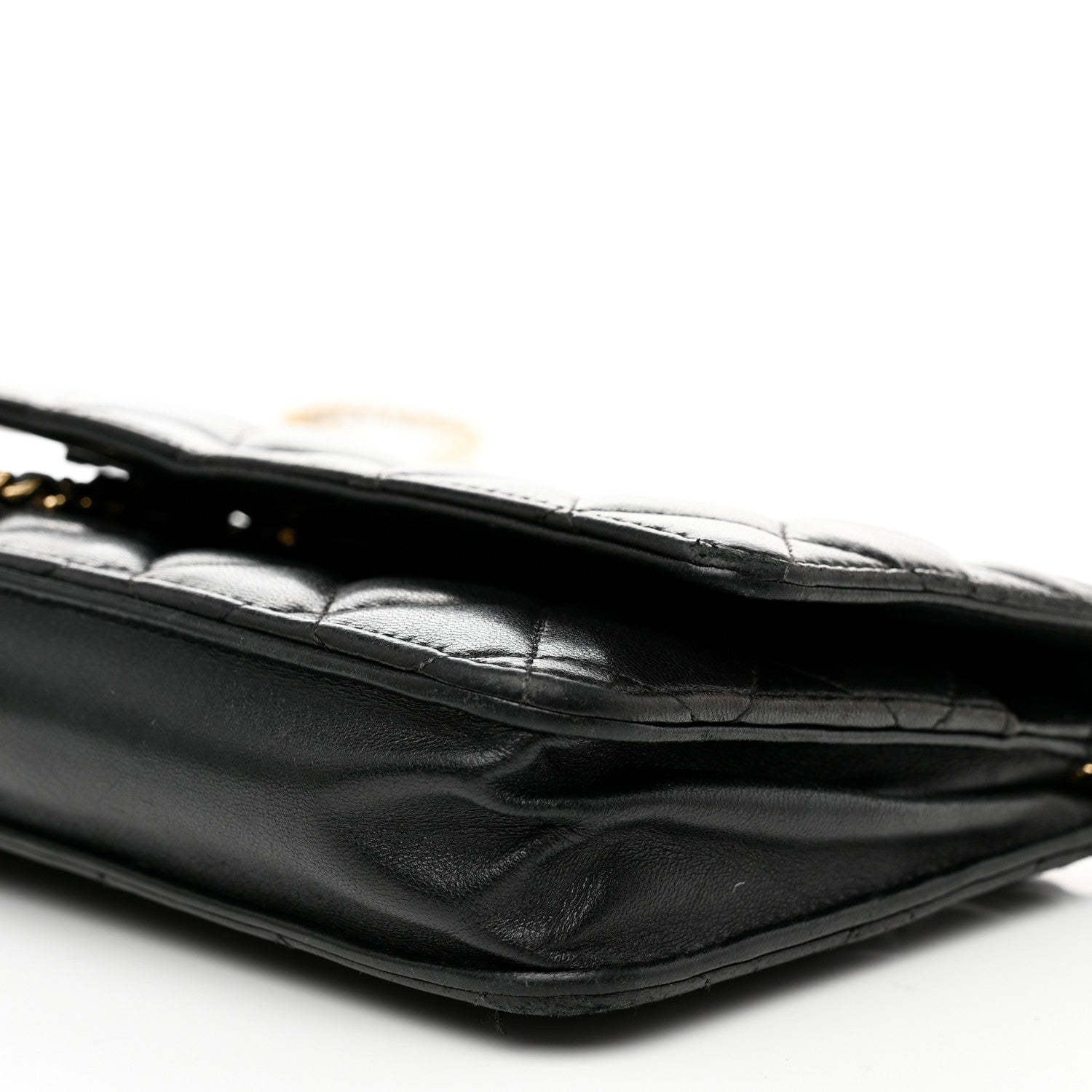 Chanel Lambskin Quilted Wallet On Chain WOC Black 11 of 13