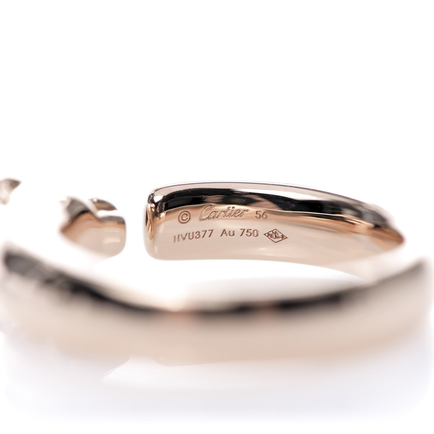 Cartier 18K Pink Gold Tsavorite Onyx Panthere De Ring 56 7.5 4 of 5