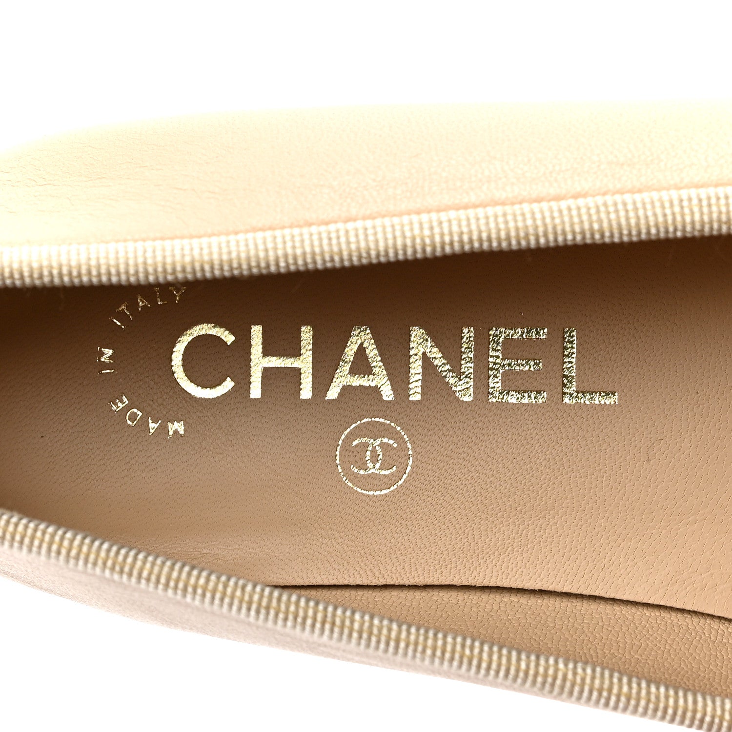 Chanel Lambskin Cap Toe Ballerina Flats 37 Beige Black 7 of 8