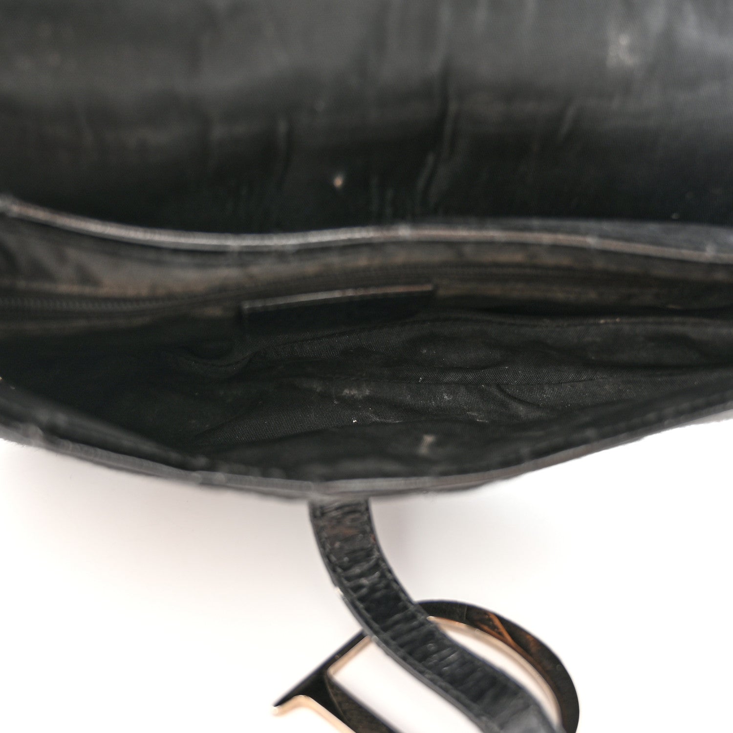 Christian Dior Pony Hair Saddle Bag Blue Brown 5 of 17