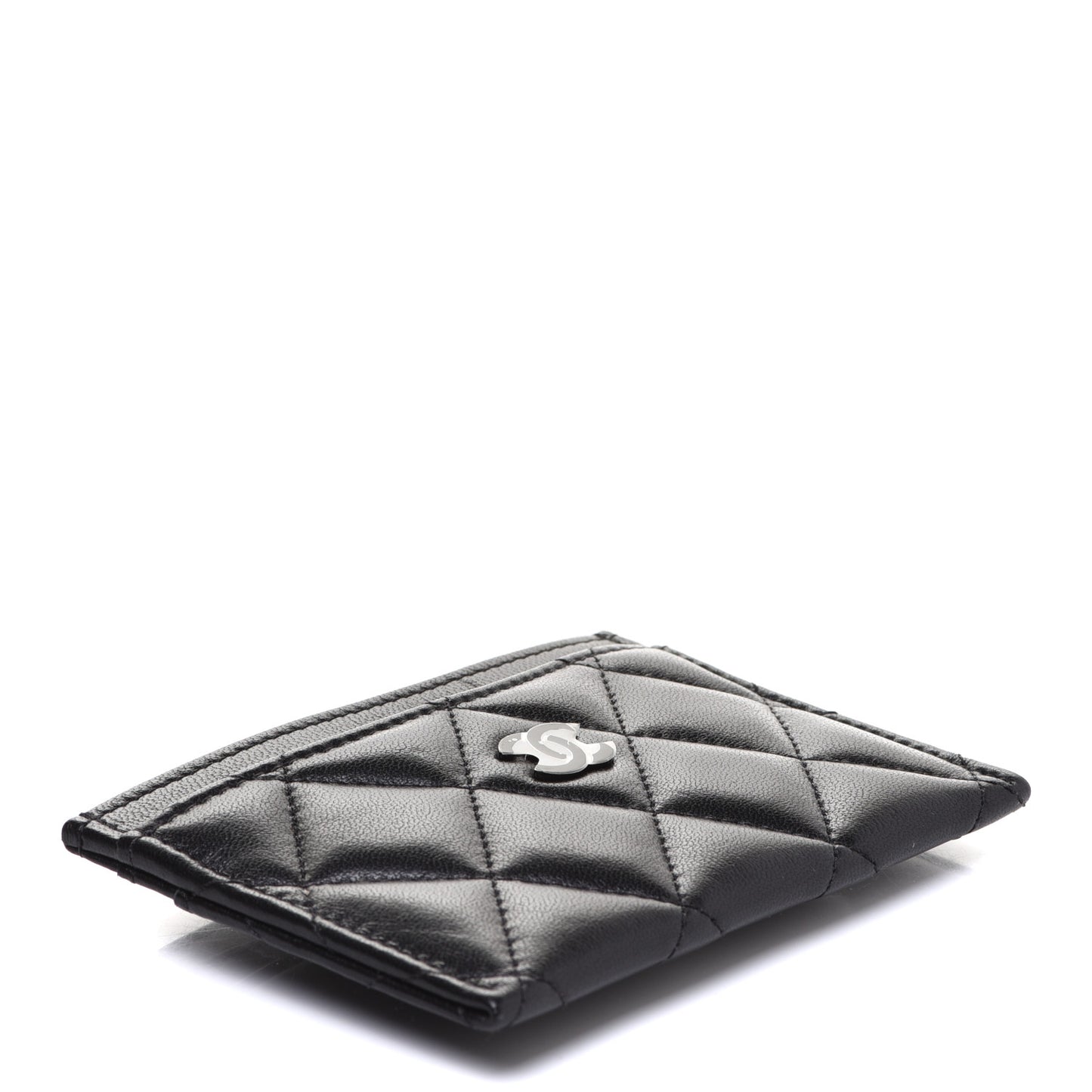 Lambskin Quilted Card Holder So Black