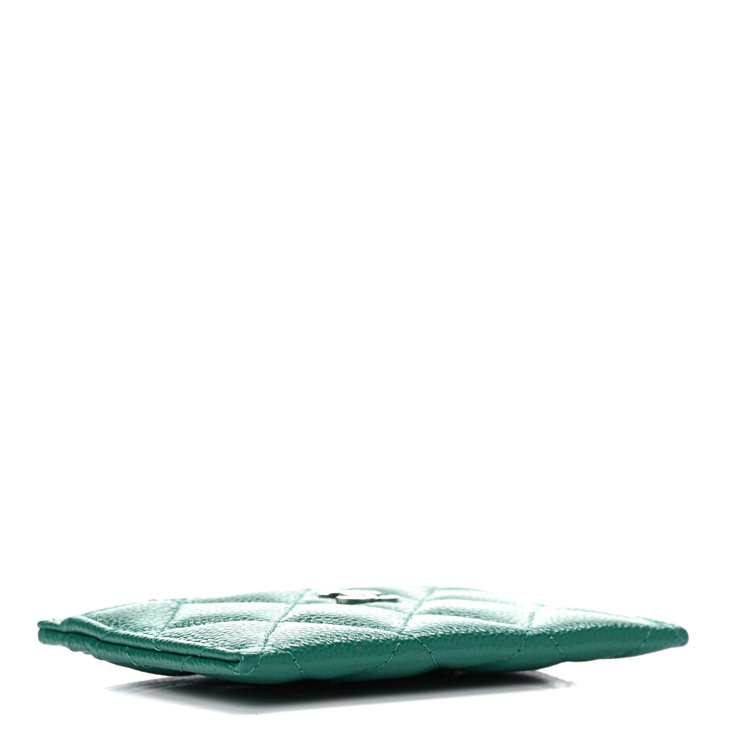 Chanel Metallic Caviar Quilted Card Holder Green 4 of 10