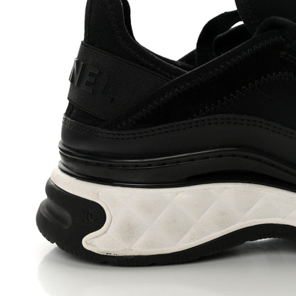 Chanel Velvet Calfskin Mixed Fibers CC Sneakers 37 Black 15 of 23