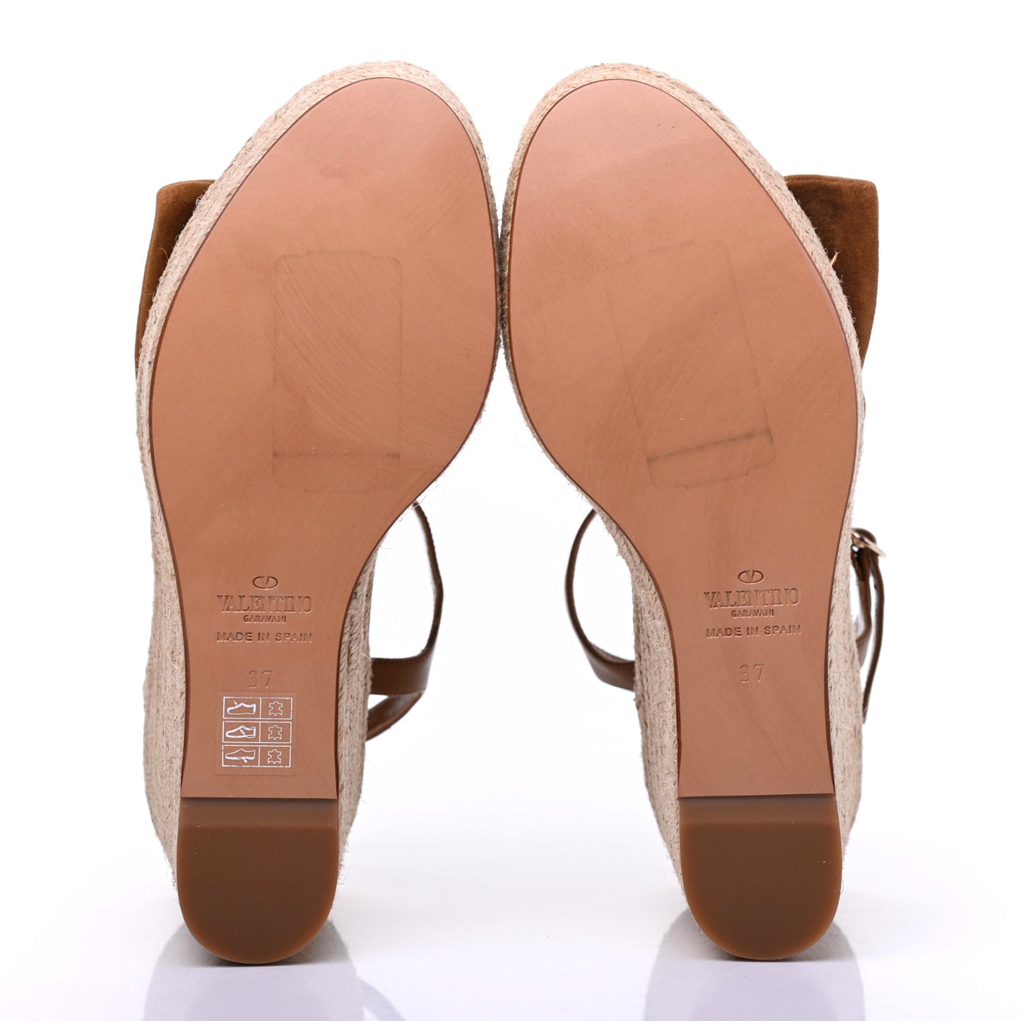 Suede Calfskin Tropical Bow Espadrille Platform Wedge Sandals 37 Brown