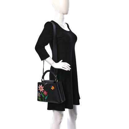 Louis Vuitton LV x YK Taurillon Flower Capucines BB Black 2 of 12
