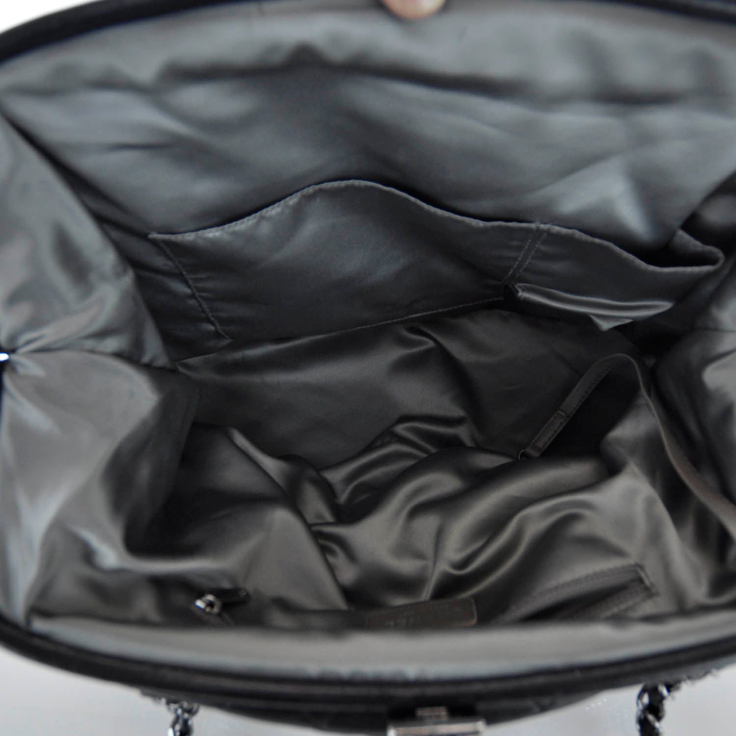 Chanel Lambskin Quilted Sharpei Frame Tote Black 6 of 9