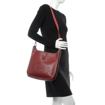 Hermes Barenia Evelyne PM Rouge H 2 of 8
