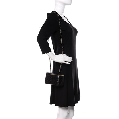 Chanel Lambskin Quilted Small Vanity Case With Chain Black 2 of 11