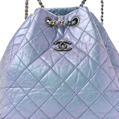 Chanel Iridescent Lambskin Calfskin Quilted Gabrielle Backpack Light Purple 8 of 11