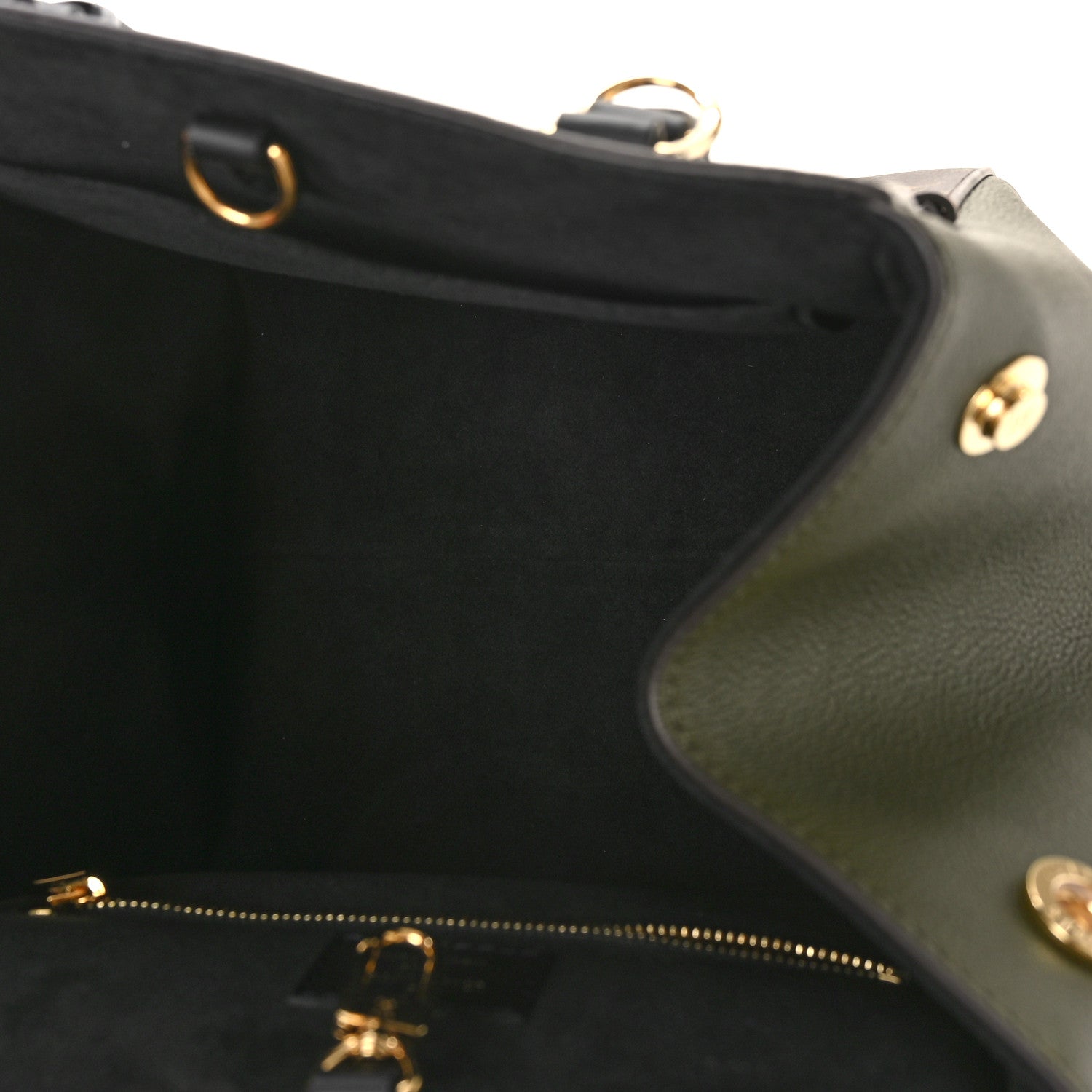 Louis Vuitton Calfskin Monogram Fold Tote PM Cream Khaki Black 5 of 8