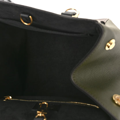 Louis Vuitton Calfskin Monogram Fold Tote PM Cream Khaki Black 5 of 8