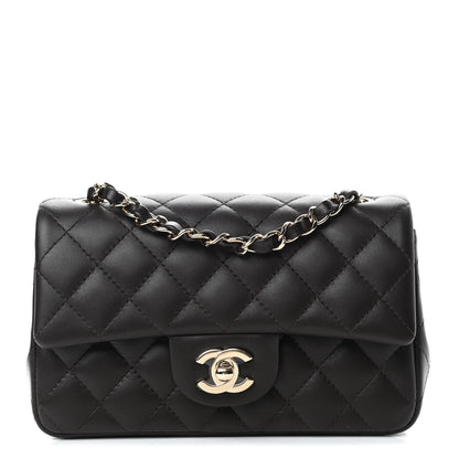 Chanel Lambskin Quilted Mini Rectangular Flap Dark Brown 1 of 11
