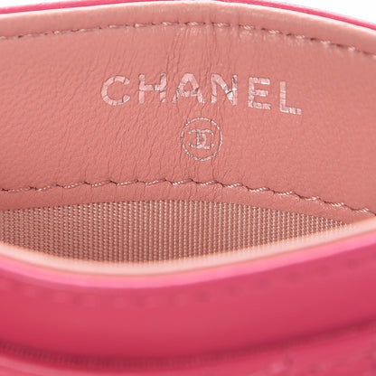 Chanel Lambskin Camellia Embossed Card Holder Fuchsia 6 of 9