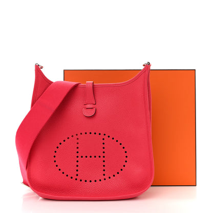 Hermes Taurillon Clemence Evelyne III PM Rose Extreme 15 of 15