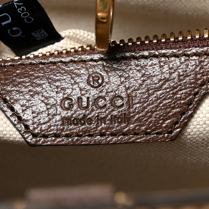 Gucci Monogram Jumbo GG Textured Dollar Calfskin Web Tote Bag Camel Ebony New Acero 6 of 9