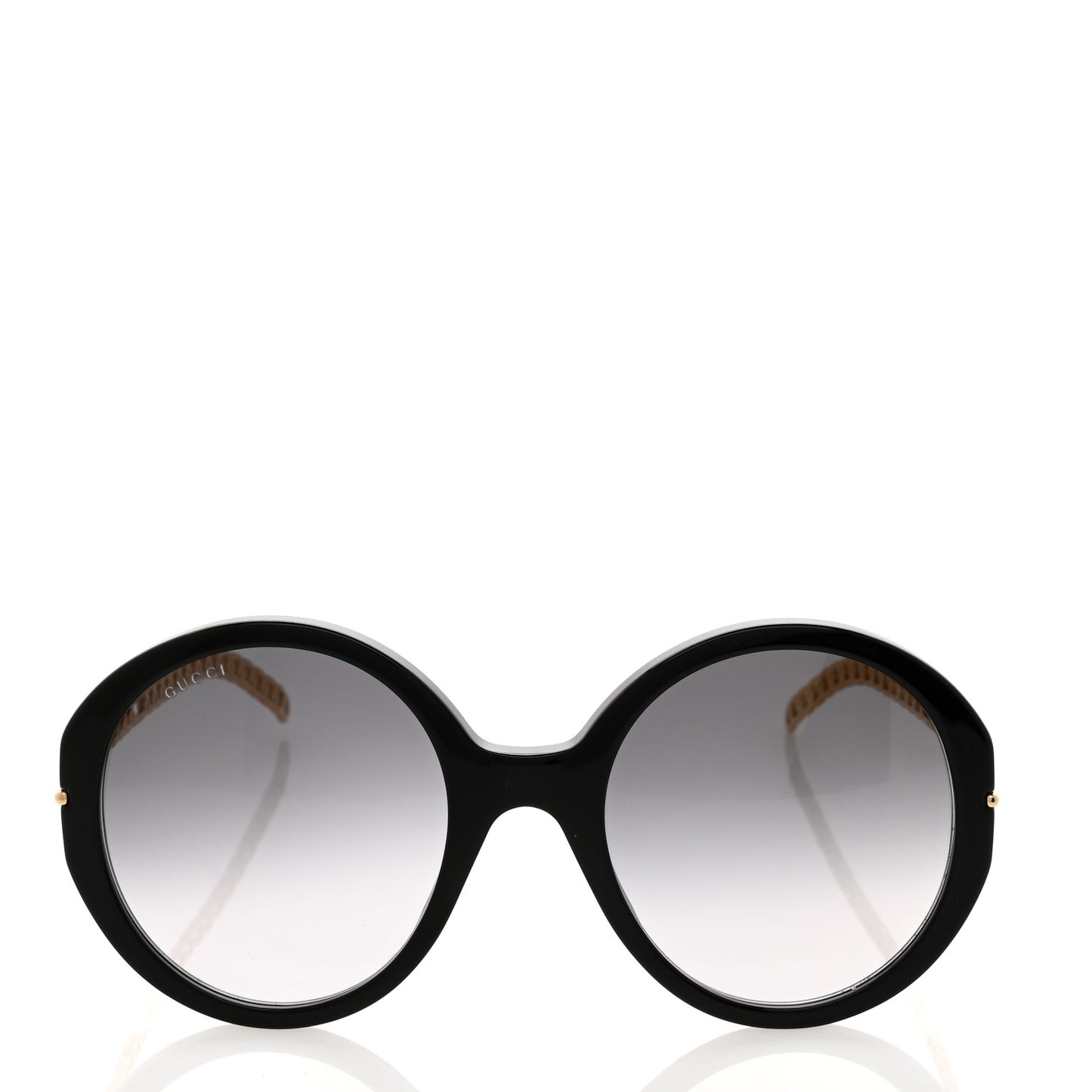 Acetate Detachable Charm Oversized Frame Round Sunglasses GG0726S Black