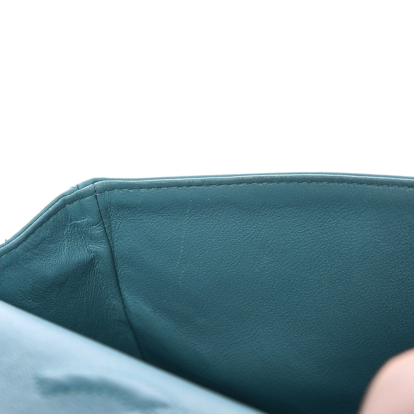 Lambskin Medium Double Flap Turquoise