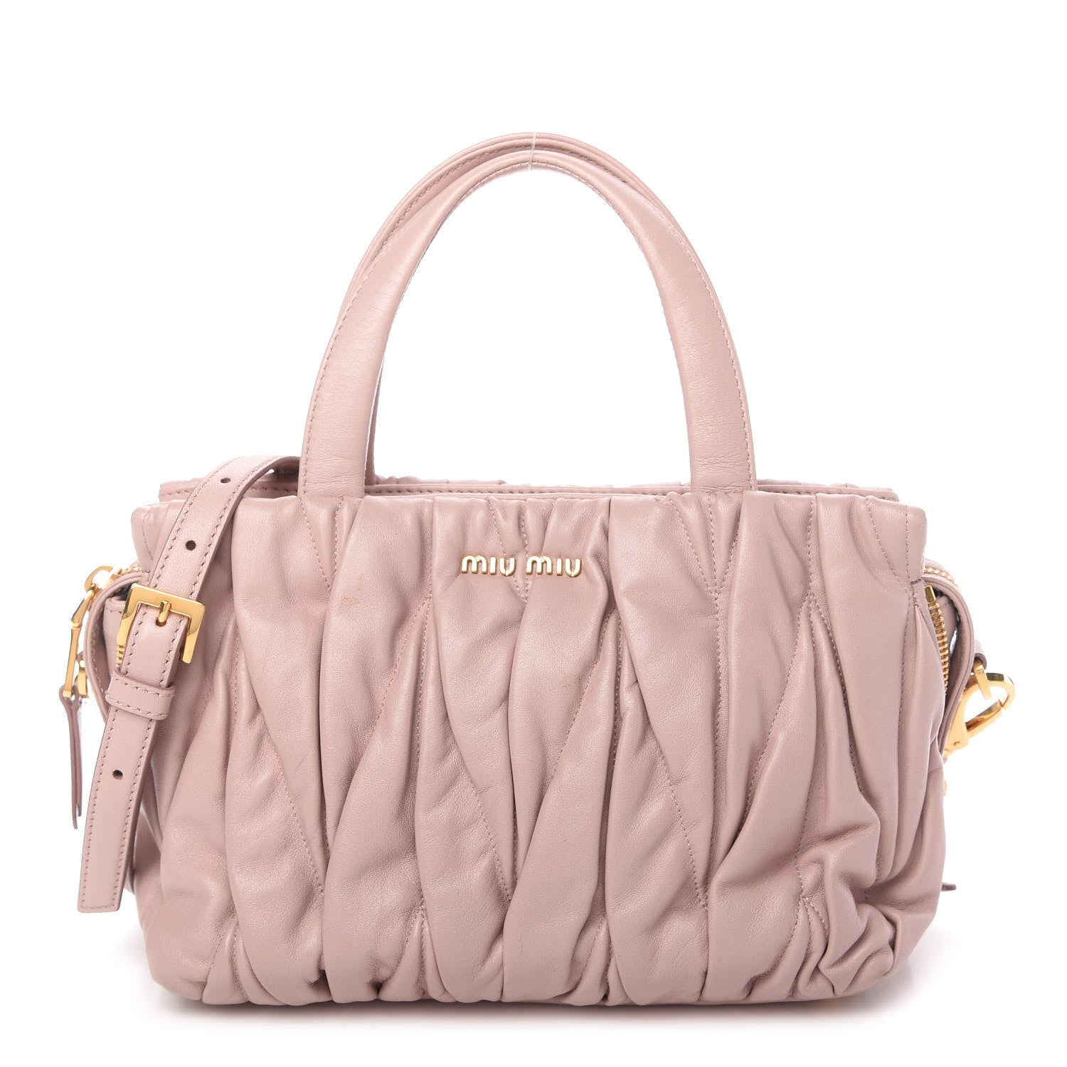 Miu Miu Nappa Matelasse Bauletto Top Handle Orchidea 1 of 10
