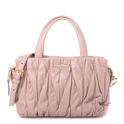 Miu Miu Nappa Matelasse Bauletto Top Handle Orchidea 1 of 10