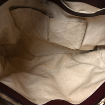 Gucci Pebbled Calfskin Large Bamboo Shopper Tote Burgundy 5 of 14