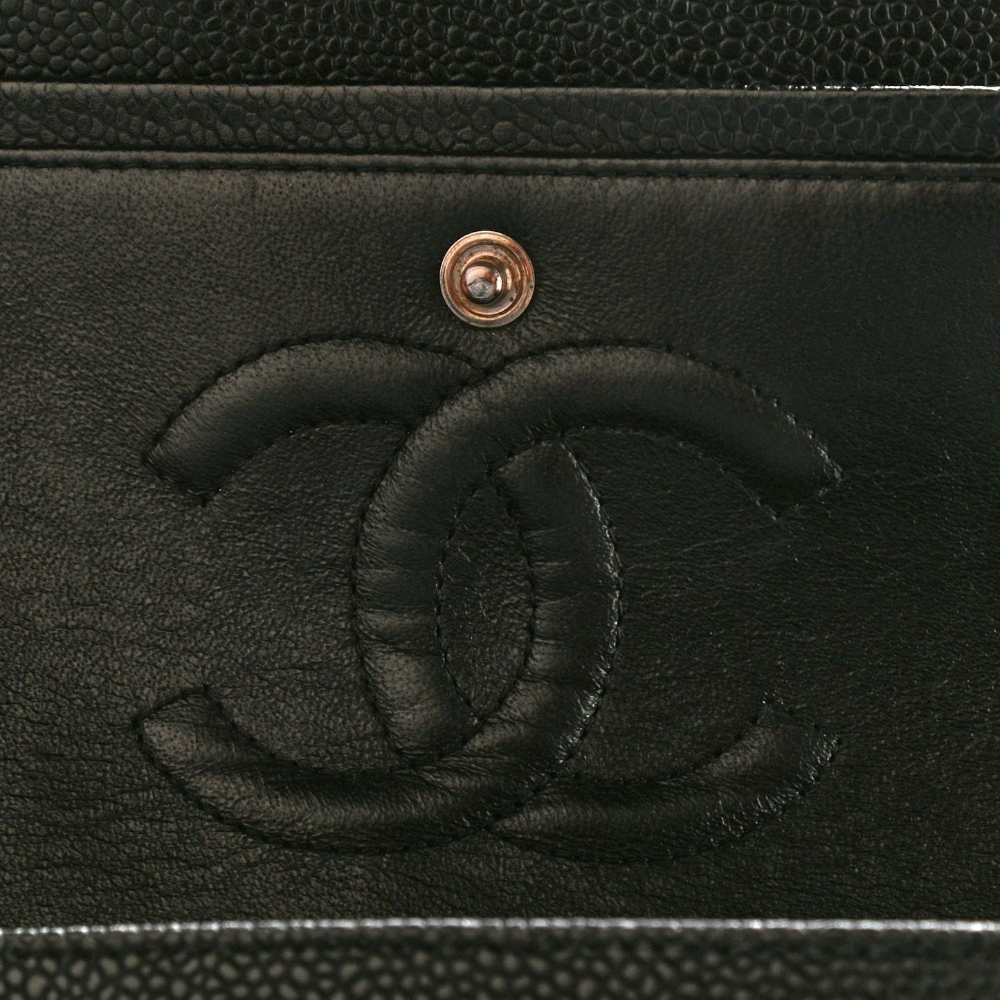 Caviar Quilted Medium Double Flap Black