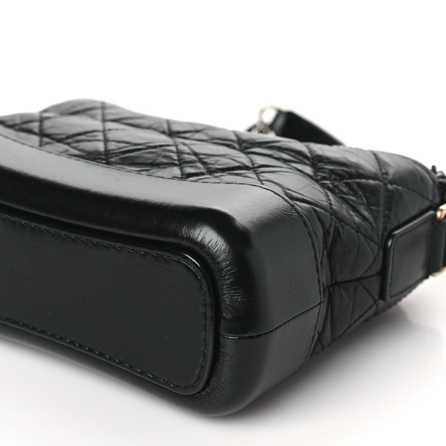 Aged Calfskin Quilted Small Gabrielle Hobo Black