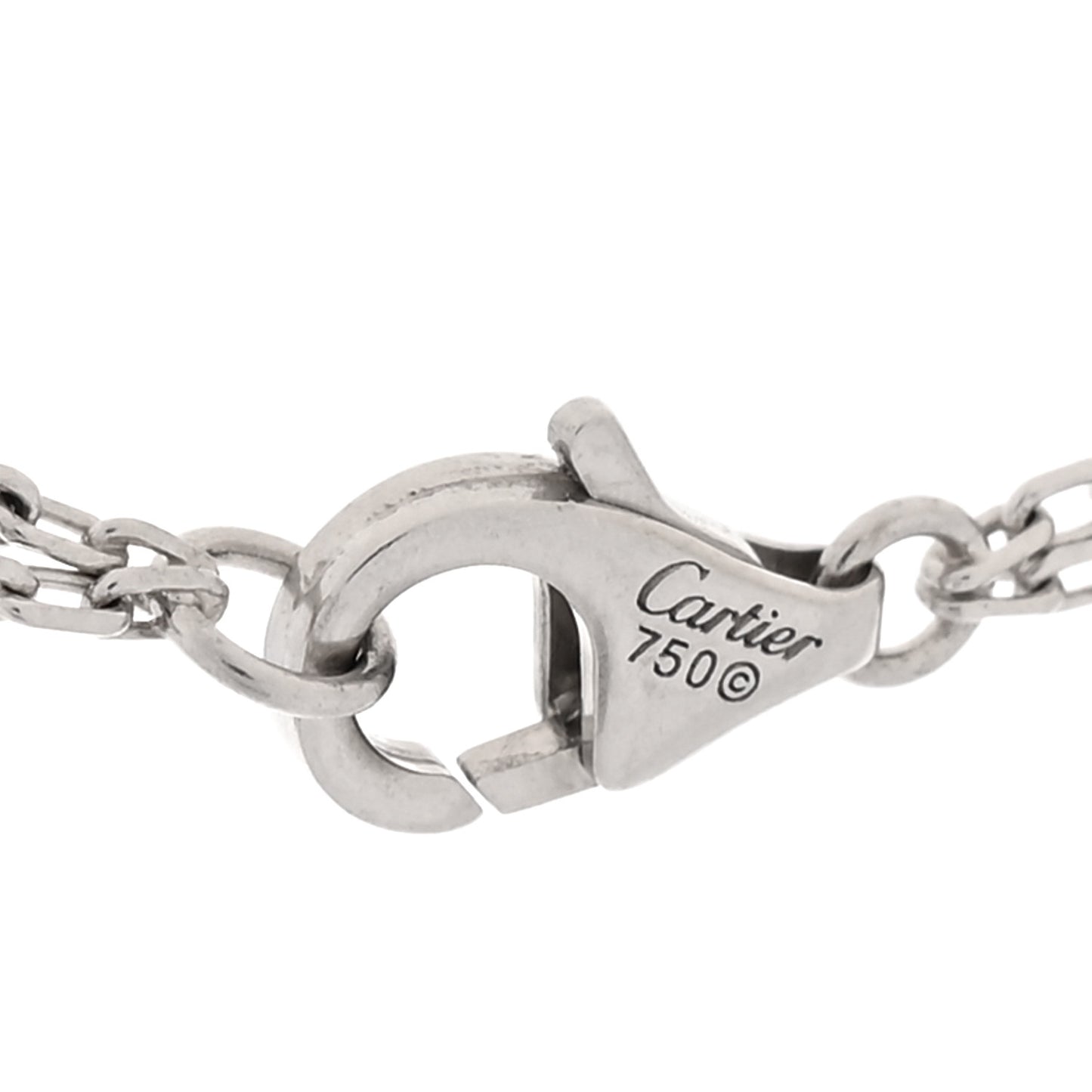 18K White Gold 2 Diamond LOVE Necklace