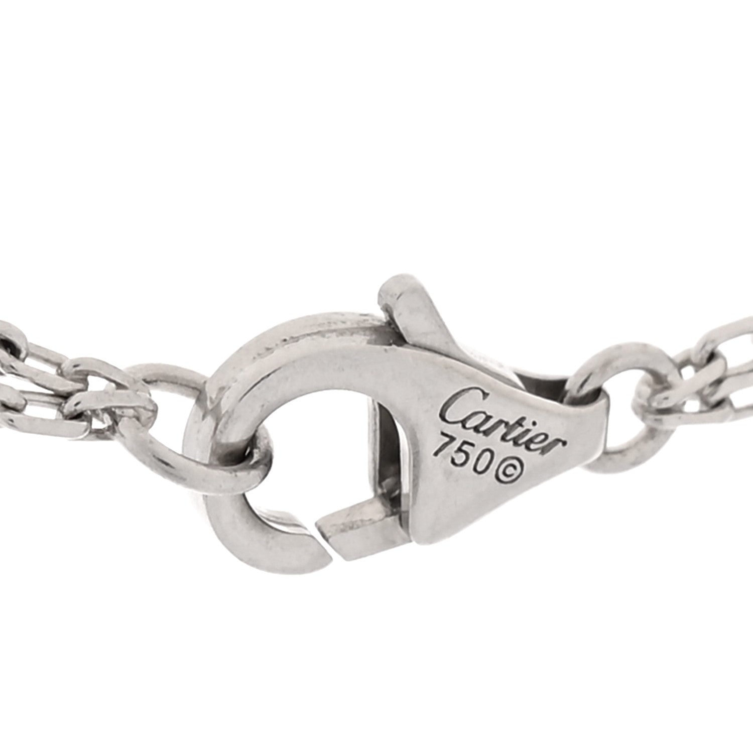 Cartier 18K White Gold 2 Diamond LOVE Necklace 5 of 5