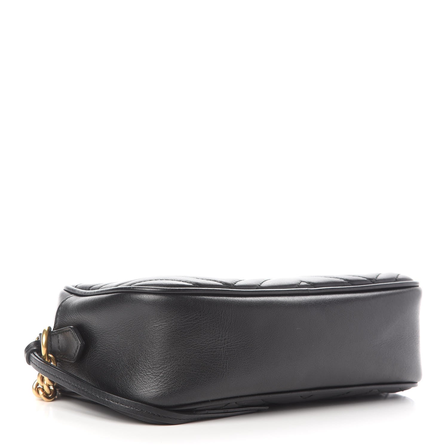 Gucci Calfskin Matelasse Small GG Marmont Chain Shoulder Bag Black 4 of 9
