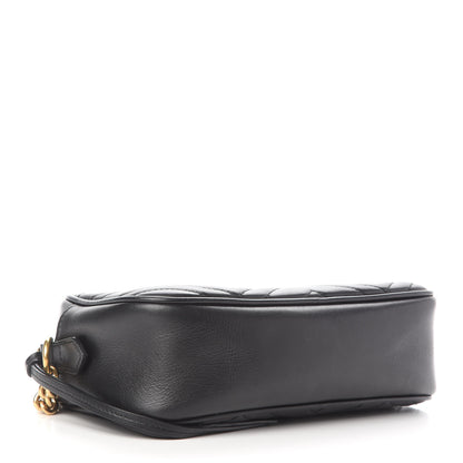 Gucci Calfskin Matelasse Small GG Marmont Chain Shoulder Bag Black 4 of 9