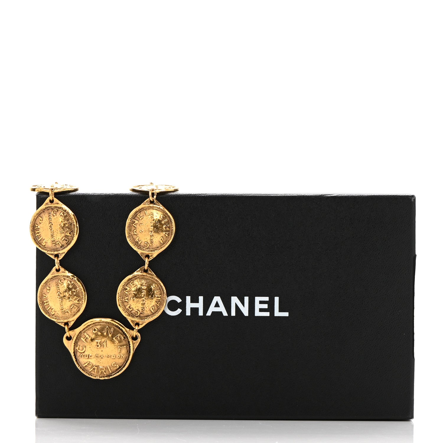 Chanel Metal CC Medallion Necklace Gold 7 of 7