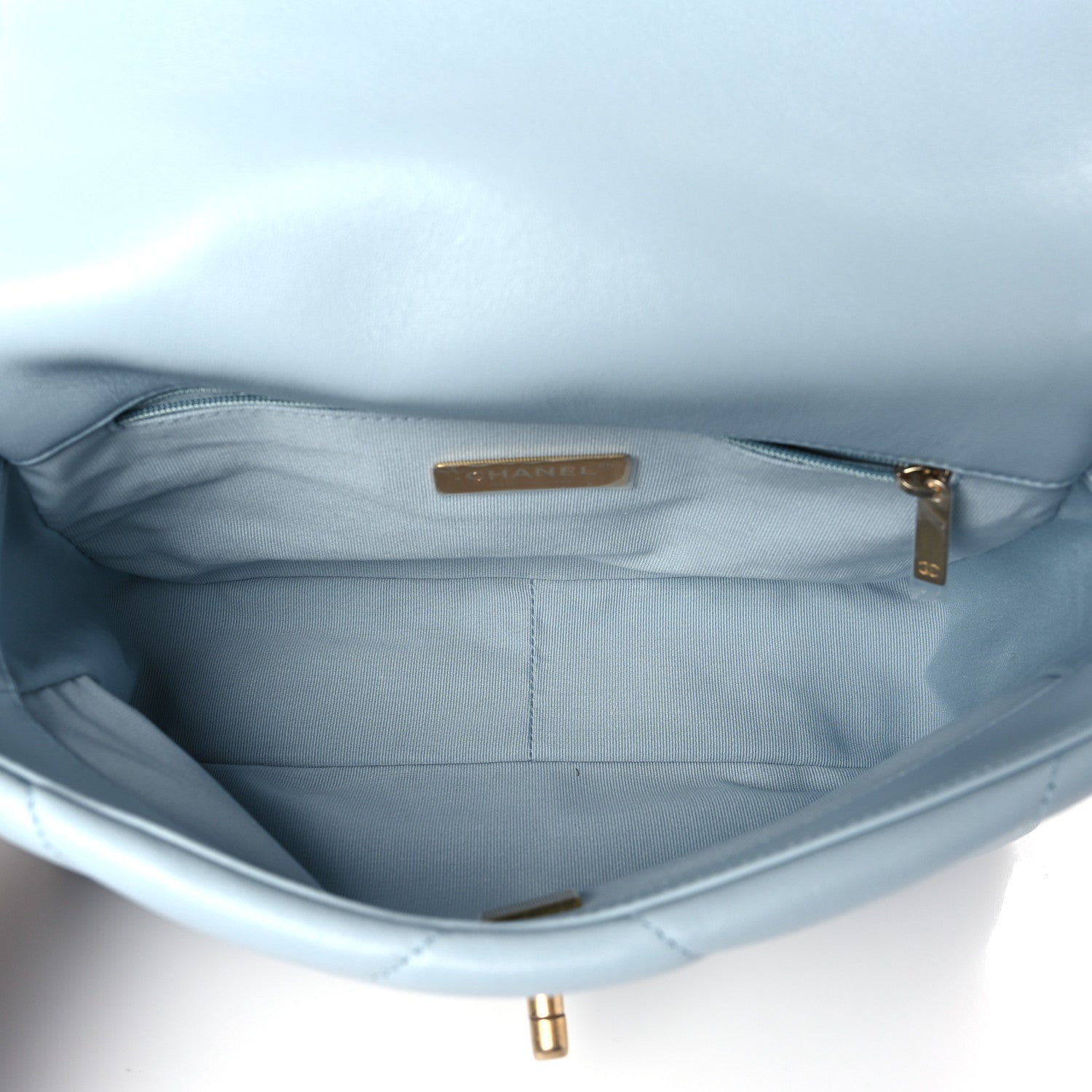 Chanel Lambskin Quilted Medium Chanel 19 Flap Light Blue 5 of 10