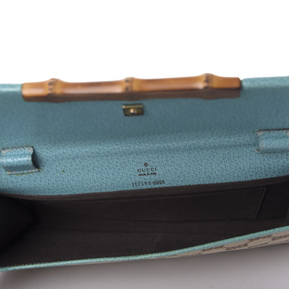 Gucci Monogram Bamboo Bar Clutch Turquoise 5 of 8