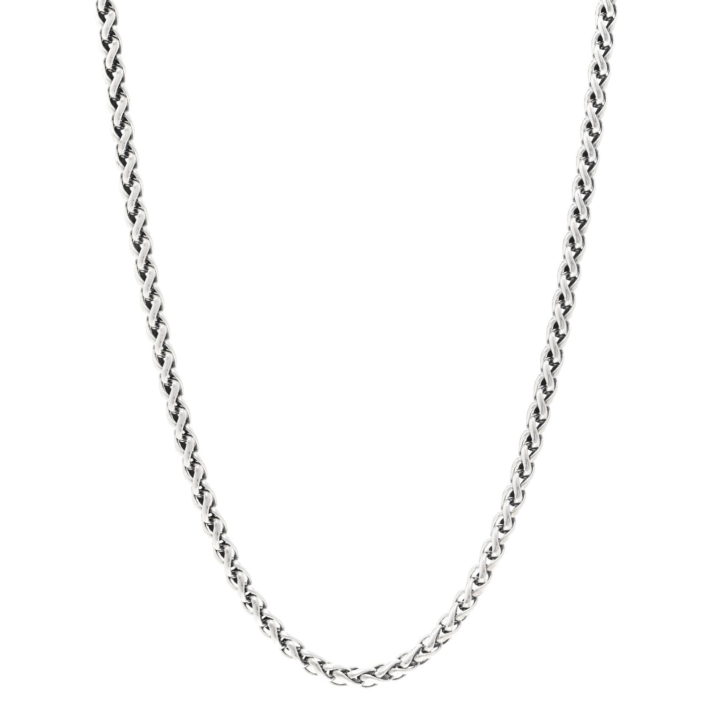 Sterling Silver 4mm Wheat Chain Necklace