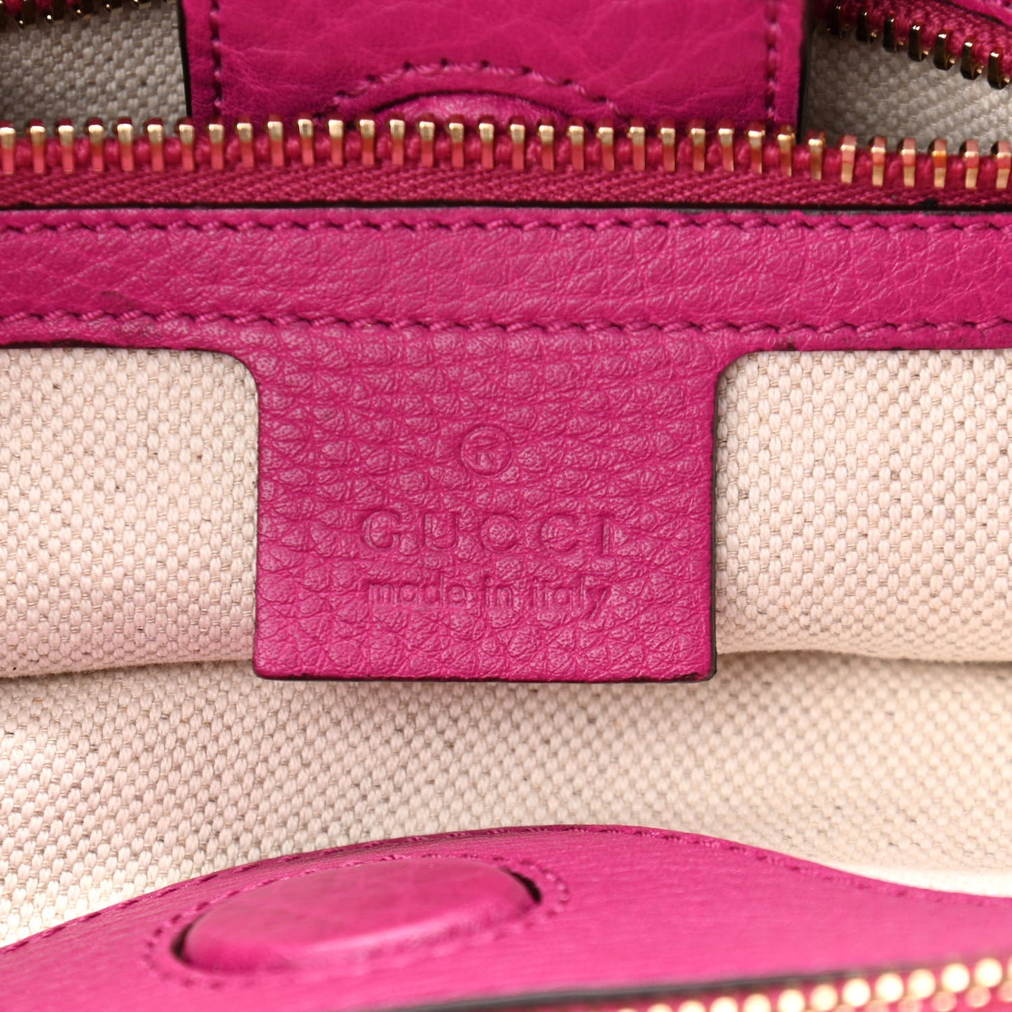 Pebbled Calfskin Medium Bamboo Shopper Tote Bright Bougainvillea