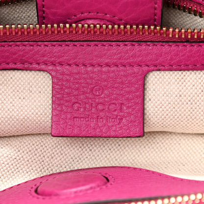 Gucci Pebbled Calfskin Medium Bamboo Shopper Tote Bright Bougainvillea 7 of 11