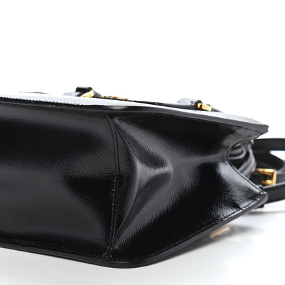 Prada Saffiano Vernice Mini Galleria Double Zip Tote Black 10 of 10