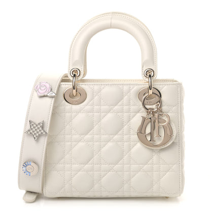 Christian Dior Lambskin Cannage Small Lucky Badges My Lady Dior White 1 of 8