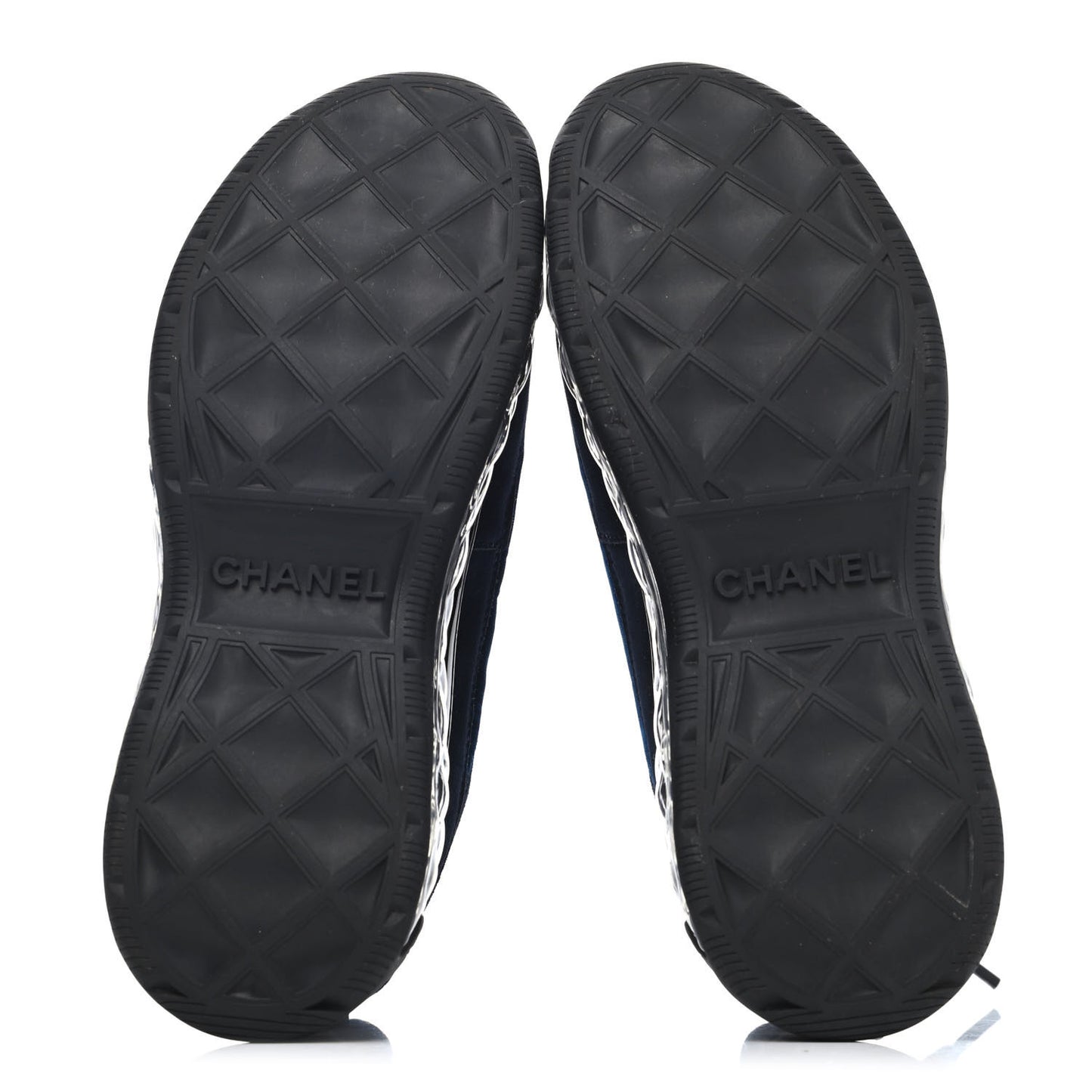 Suede Calfskin Velvet Grosgrain CC Sneakers 36 Navy Blue Black
