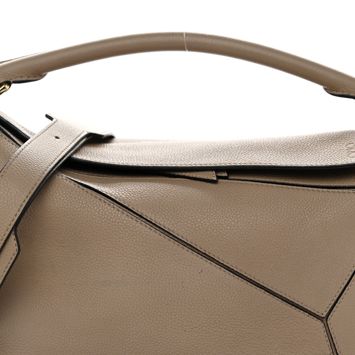 Grained Calfskin Medium Puzzle Bag Sand