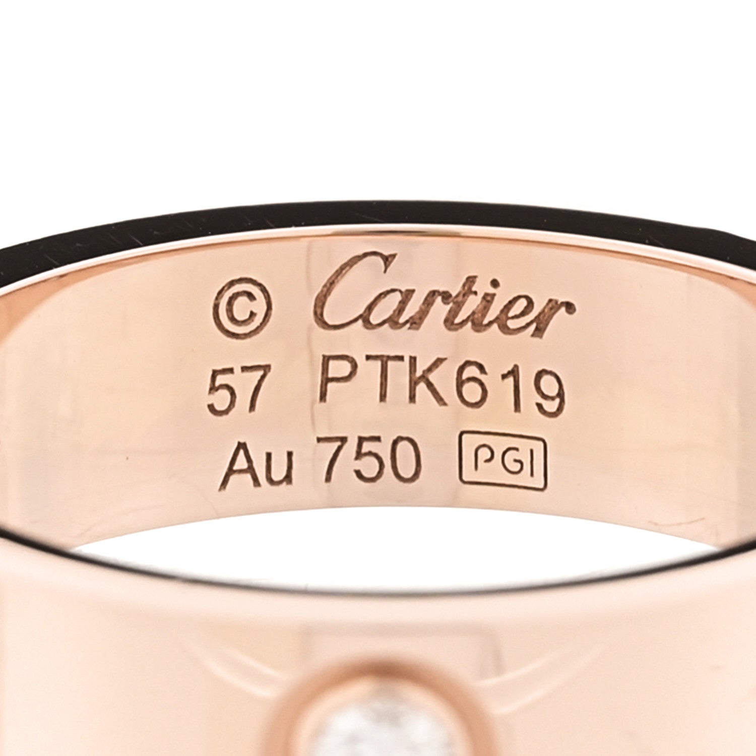 Cartier 18K Pink Gold 3 Diamond 5.5mm LOVE Ring 57 8 4 of 5