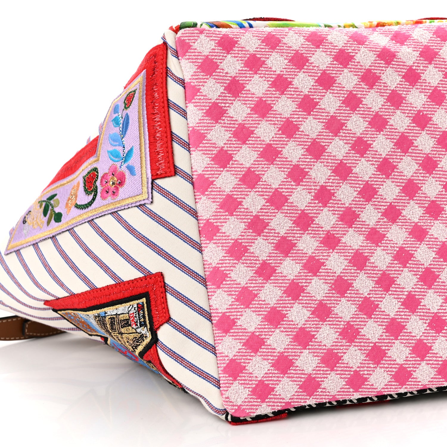 Christian Louboutin Canvas Embroidered Calfskin Caracaba Tote Multicolor 8 of 9