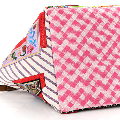 Christian Louboutin Canvas Embroidered Calfskin Caracaba Tote Multicolor 8 of 9