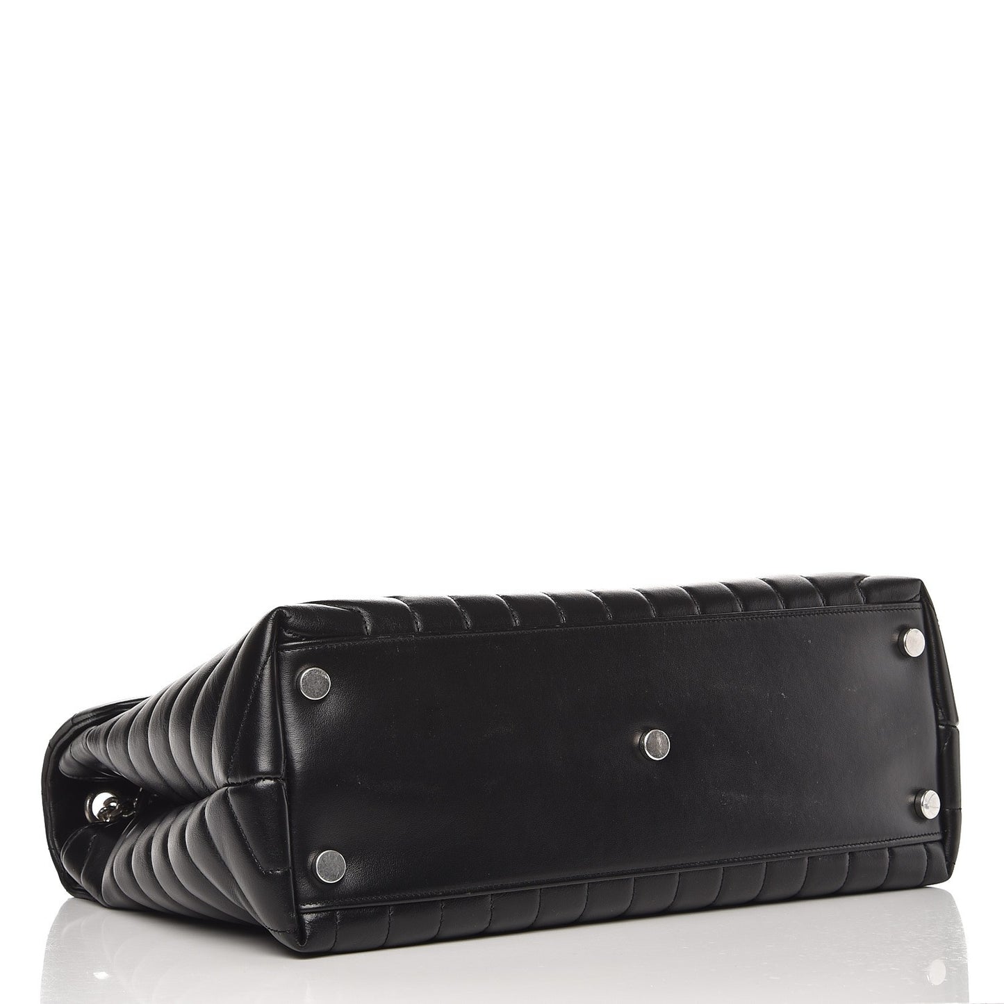 Calfskin Y Quilted Monogram Large Loulou Chain Satchel Black