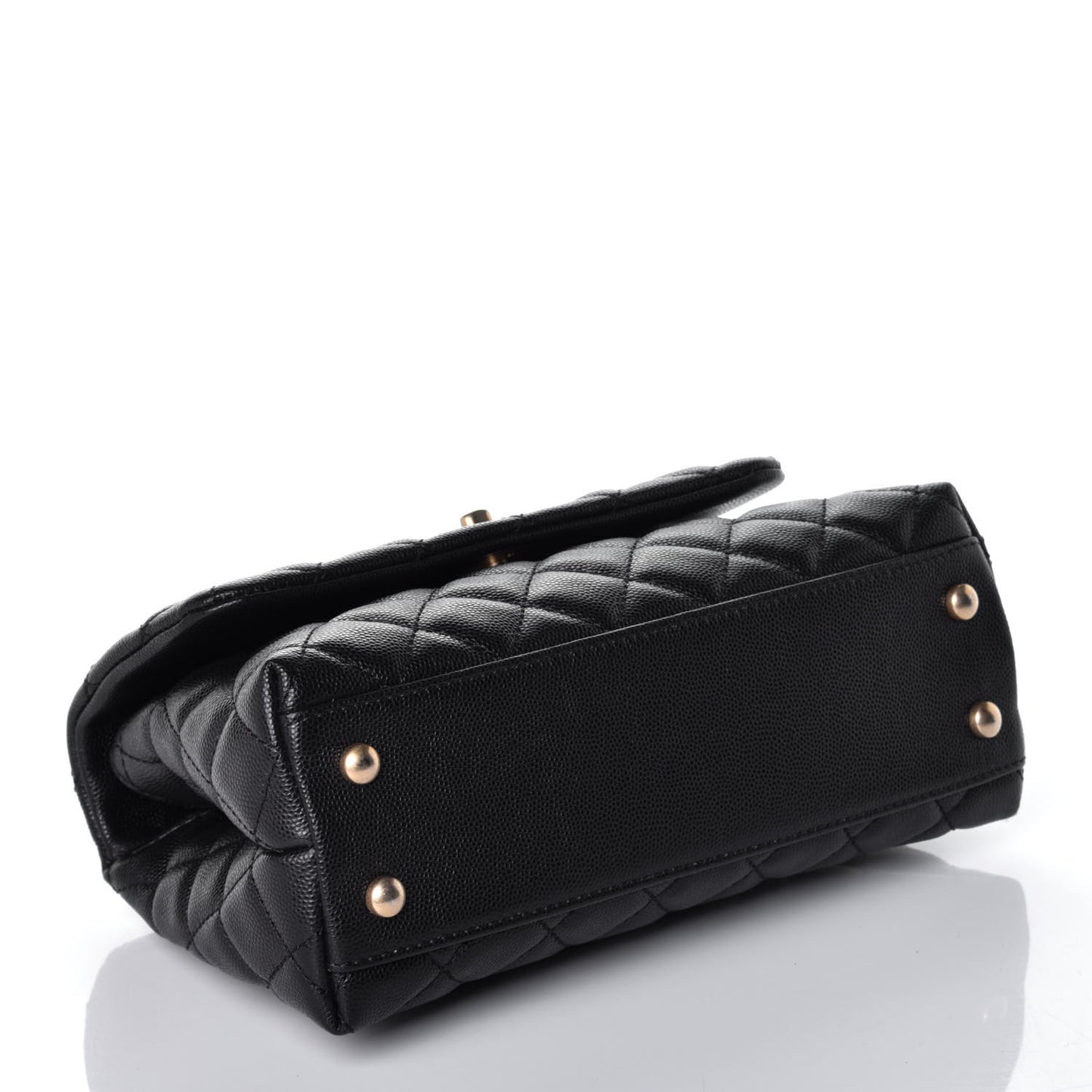 Caviar Quilted Mini Coco Handle Flap Black