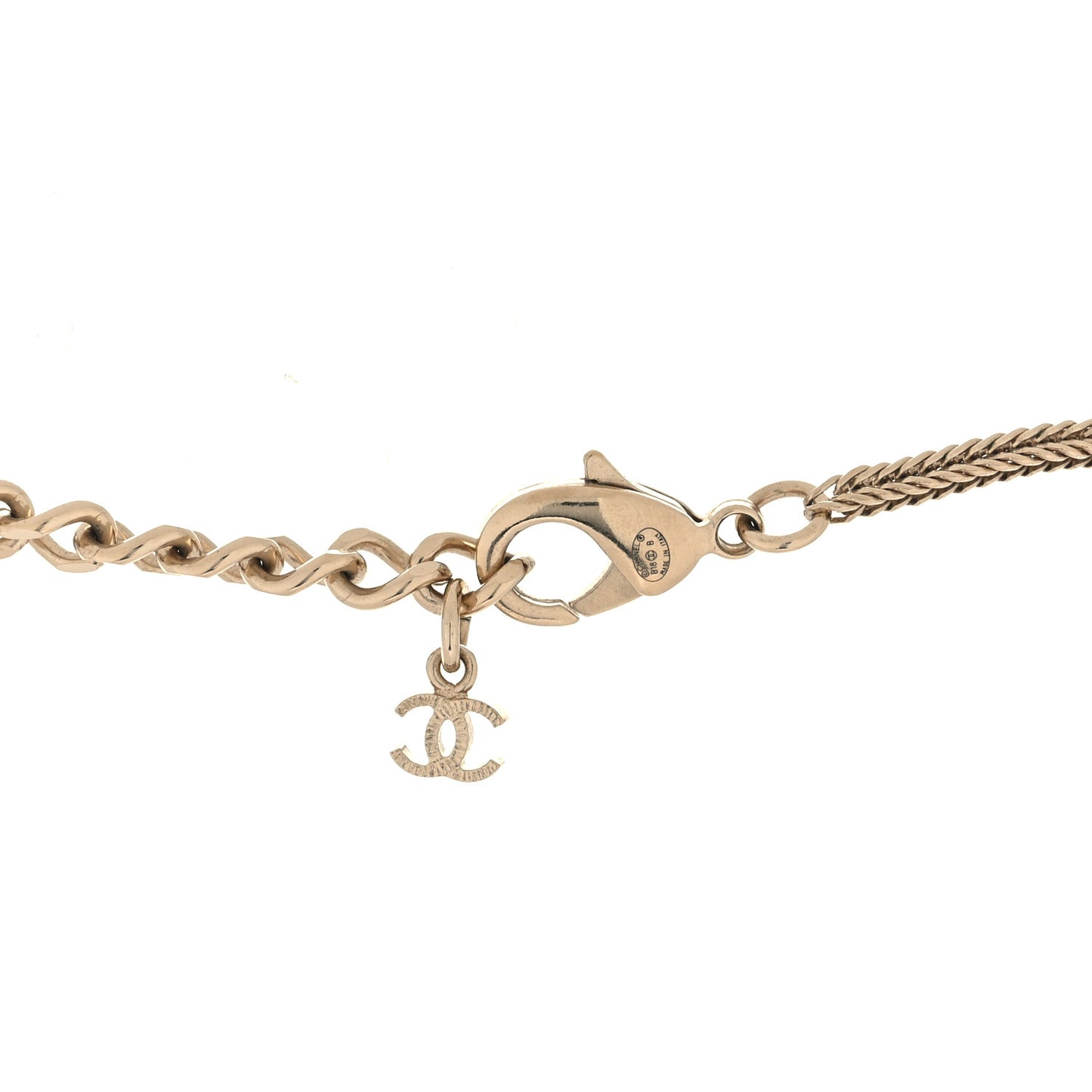 Resin Pearl Crystal Camellia CC Necklace Black Gold Gold