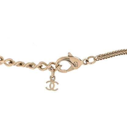 Chanel Resin Pearl Crystal Camellia CC Necklace Black Gold Gold 3 of 5